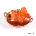 Miniatur-Puppenhaus-Brathähnchen in rosa Tablett, 23g, für Puppenküche Dekoration - Durchmesser 5.5cm / Geschmortes Huhn