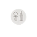 Silicone baby theme mold featuring pacifier and bottle shapes for fondant and chocolate - 4# Baby Bottle & Pacifier / Gray