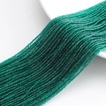 Strands of faceted green crystal glass beads for DIY jewelry and beaded curtains - 1MM String Approx 190pcs (Actual Size 2MM) / Peacock Green
