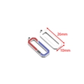 Oval stainless steel pendant in red and blue enamel finish, measuring 26mm x 10mm - 10*26mm Silver Oval (Blue/Red)