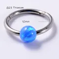 Anello per setto in titanio G23 con opale blu e diametro interno lucido di 10mm per naso - Titanio G23/1.2x10mm / Blu scuro