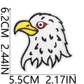 Detailed view of bald eagle head embroidery patch with 5.5cm by 6.2cm dimensions - Eagle Head Pattern (W31GQ-12-14)