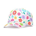 Casquette de baseball pour enfants en tissu blanc avec imprimé floral multicolore - Imprimé Floral Blanc