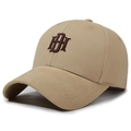 Cappellino da baseball classico in cotone kaki con ricamo 3D marrone scuro stile outdoor - Regolabile / Beige Scuro