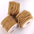 Three rolls of gold plated stainless steel curb chains in various widths for DIY jewelry - Width 7mm / Gold