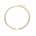 Chunky 18K gold-plated Cuban link necklace featuring a white rectangular shell inlay - White Square Necklace