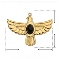 Détails du pendentif aigle doré avec pierre naturelle noire et dimensions précises - Aigle d'Or - Pierre Noire