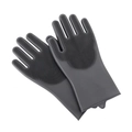 Paio di guanti grigi in silicone con setole per il bagno e la pulizia degli animali - 31*14.5cm / Grigio