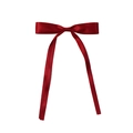 Barrette à cheveux élégante en ruban de satin rouge avec de longs rubans soyeux - Rouge