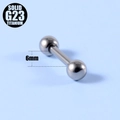 Macro detail of 6mm solid G23 titanium barbell piercing stud with a polished finish - Straight Bar (6mm)