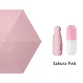 Mini portable folding umbrella in sakura pink with a stylish capsule storage case - Pink (Plain Capsule)
