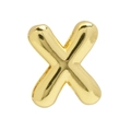 18k gold plated bubble letter X charm pendant for DIY bracelets with metallic finish - Gold Letter-X