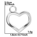 Herzanhänger aus Edelstahl mit präzisen Größenangaben und polierter silberner Oberfläche - Anhänger / Silber