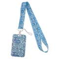Blue Evil Eye lanyard with matching hard card holder and metal clip for ID badges - YZ645-11 (Lanyard + Card Holder Set)