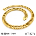 11mm breite goldene Edelstahl-Panzerkette, 127g schwer und 550mm lang für Herren und Damen - Gold (550x11mm)