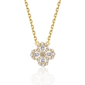 Collar de trébol de plata S925 con circonitas brillantes y acabado en color dorado - Plata 925 / Dorado