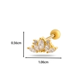 Gold plated crown flower cartilage earring stud featuring sparkling zircon stones - Crown Style (HSPJ0102) / 7# Gold
