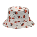 White bucket hat featuring colorful mushroom patterns and black polka dots for outdoor wear - M (56-58cm) / White Red Mushroom (12#)
