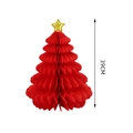 Albero di Halloween in carta a nido d'ape rossa con stella dorata e altezza 39 cm - Albero di Natale multistrato / 39cm / Rosso
