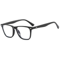 Classic black square frame glasses with silver dot metal rivets and transparent lenses - Black Frame