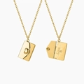 Golden 18k gold plated envelope locket necklace with love heart and hidden message - Heart Style Gold (Love You Envelope)