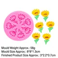 Stampo in silicone a girasole per resina con dimensioni e decorazioni di fiori gialli fatti a mano - 2# (B1010/Girasole) / Rosa