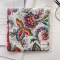 Floral cotton linen small square scarf with vintage ethnic print and unique packaging - XY-12 Ethnic Ornate Floral
