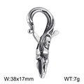 Llavero de calavera en acero inoxidable 304 con cierre giratorio, mide 38x17mm y pesa 7g - Mediano (KY1278-KJX) / 38x17mm/7g