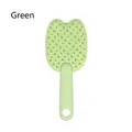 Green double-sided cat massage brush with silicone bristles for grooming and bathing - Double-Sided Massage Grooming Comb / Green