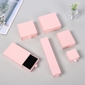 Pink sliding jewelry gift boxes in various sizes with black sponge inserts - Light Pink; 12*8*3cm