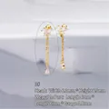Gold-plated 316L stainless steel butterfly tragus stud with zircon stones and long chain - 3# Butterfly Tassel (Gold) / Single/0.8mm Pin