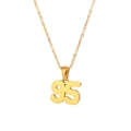 Classic 18K gold plated stainless steel necklace featuring a stylish number 95 pendant - Gold (95)