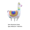 Rainbow saddle white llama foil balloon for parties, size 68.2cm x 89.4cm - Alpaca Shape 68.2cm*89.4cm