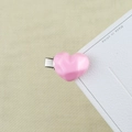 Pink heart hair clip with faceted resin surface and silver alligator clasp for girls - Pink Heart / 1 Piece (Bulk)