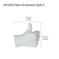 Abstract white ceramic hand gesture figurine in thumbs up pose with dimensions - HP1056 Hand Gesture Ornament-Thumbs Up