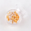 Mix di perle a sirena da 3-5mm bianche e champagne in scatola rotonda trasparente - Bianco e Oro Champagne