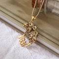 Squisita collana albero della vita placcata oro con zirconi colorati su catena veneziana - Albero della vita in zirconi colorati