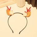 Christmas reindeer antler headband with red antlers and white faux fur pompom details - Headband 15# (Single)