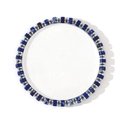 Blue and silver cylindrical stone beads bracelet featuring black hematite spacers - Blue and Silver Rectangular Bead Bracelet (B-B24071803E)