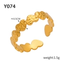 Minimalistischer Ring mit 18K Goldbeschichtung und unregelmäßiger Hammerschlag-Textur - Y074-Wellenform / Offen/Breite 0.5cm / Gold