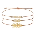 Juego de tres pulseras bohemias hechas a mano con piedras de citrino amarillo - Citrino