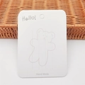 White cardboard jewelry display card with Hello Bear print for hair clips and necklaces - Large Bear-8.9*12cm