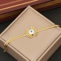 Bracciale occhio di Allah dorato con motivo blu e bianco su custodia per gioielli - 2# Braccialetto