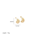Detailed view of gold spiral hoop earrings with size 20.8mm and weight 7.8g info - Small Twill Water Drop / Gold