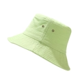 Detail of light green cotton bucket hat showing metal eyelets and stitched brim - M (56-58cm) / Light Green