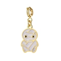 Pendentif momie doré avec émail lilas pour fabrication de bijoux DIY et Halloween - Momie (Fermoir à Ressort)
