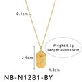Size chart for Aries zodiac necklace with 18K gold plated oval pendant and dimensions - Aries
