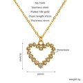Luxe 18k gold plated heart pendant necklace featuring sparkling rhinestones and durable chain - Gold Hollow Heart Zirconia Style (ZG1649)