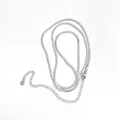 Minimalist double layer silver stainless steel snake chain body belt with round logo tag - Single Layer Snake Chain / Single Layer Silver Style (PAY041)