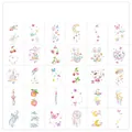 Set de 30 tatuajes temporales impermeables con lindos diseños de conejos y castillos - Juego de 30 Hojas